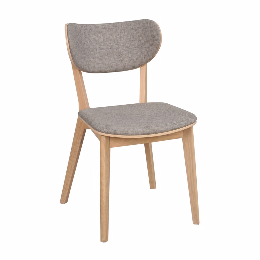 Se Kato spisebordsstol | Hvidvasket m. lysegråt sæde hos Møbelsalg