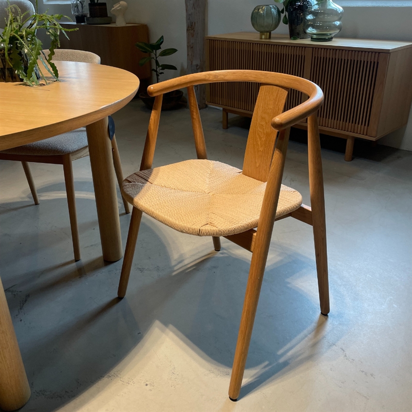Billede af Løkken spisebordsstol | Egetræ m. flettet sæde