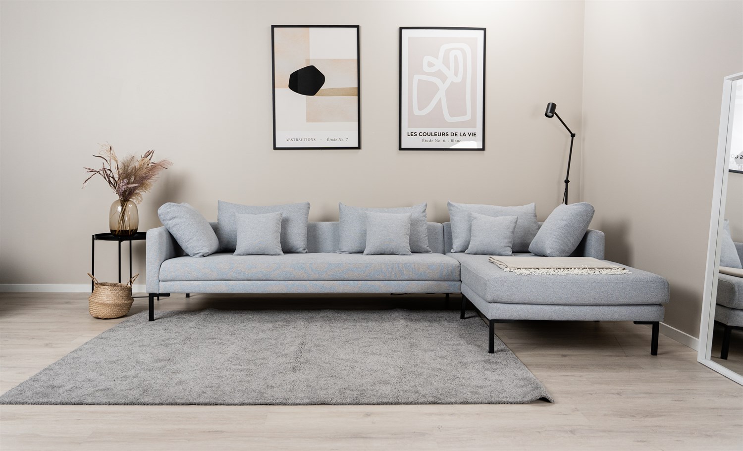 Milla sofa | Grå sofa med chaiselong Fri fragt