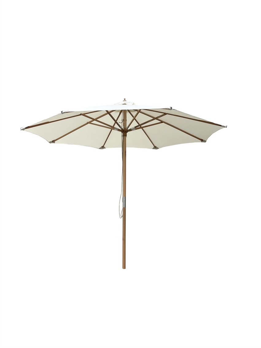 Se Nice parasol m. 2-delt stok | 3 meter natur hos Møbelsalg