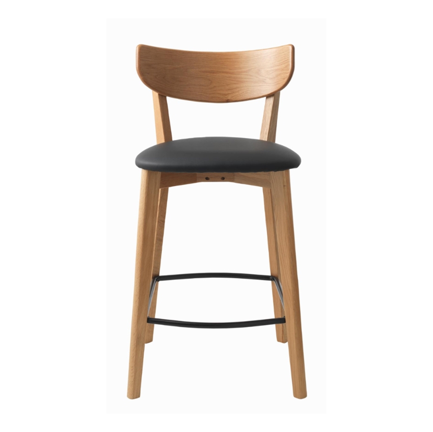 Se Cubano barstol | Egetræ m. sort sæde hos Møbelsalg