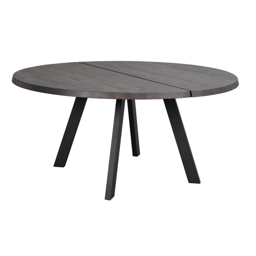 Se Fred rundt spisebord | 160 x 160 cm | Mørkebrun hos Møbelsalg