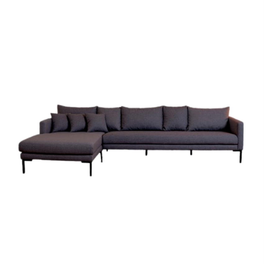 Se Milla sofa med chaiselong | Antracitgrå stof hos Møbelsalg