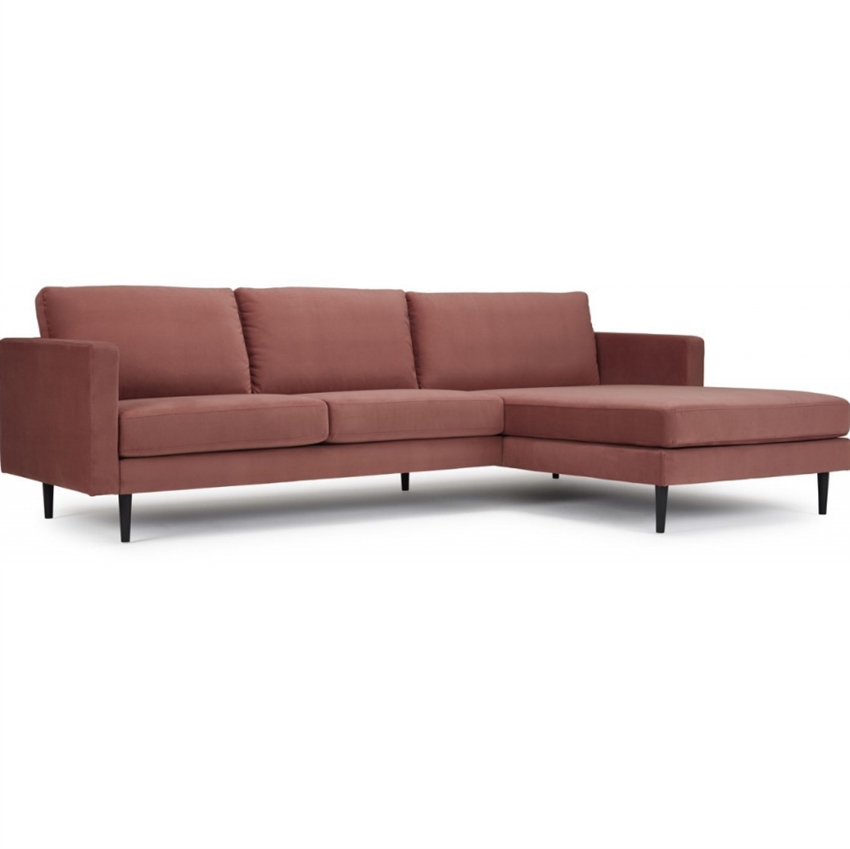 Billede af Nabbe 3 personers sofa m. chaiselong | Rødt stof