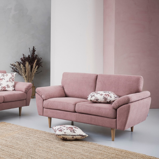 ankomme Sprog fjerkræ 2 personers sofa | Pink stof | Nordic C