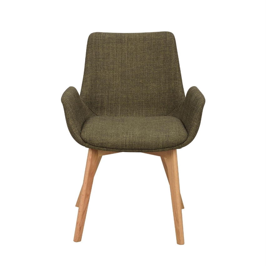Se Rowico | Drimsdale spisebordsstol | Grøn m. egetræ hos Møbelsalg