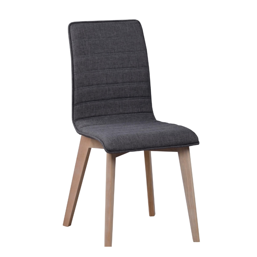 Se Rowico Gracy | Spisebordsstol med stofsæde | Mørkegrå m. hvidpigmenteret hos Møbelsalg