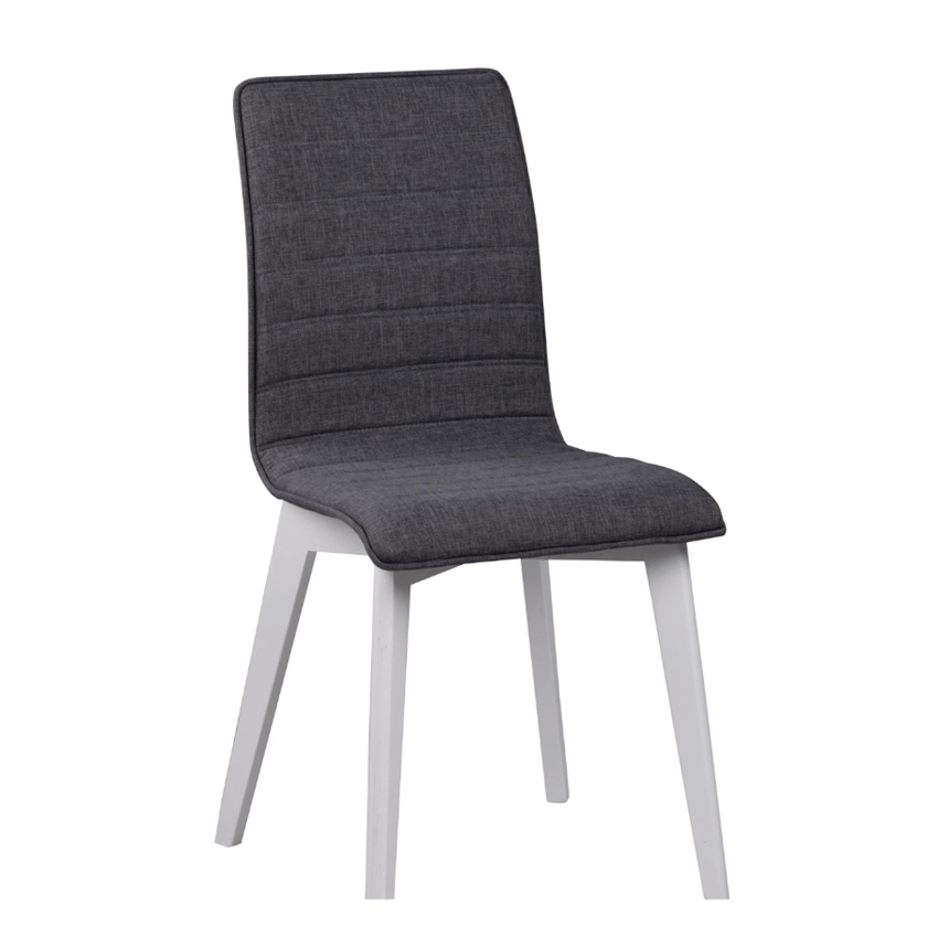 Se Rowico Gracy | Spisebordsstol med stofsæde | Mørkegrå m. hvid hos Møbelsalg