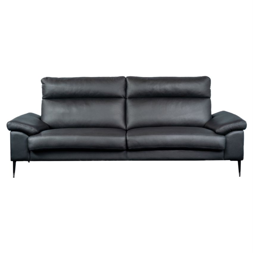 Grandiosa sofa | 2. personers sofa | Sort læder | 206cm