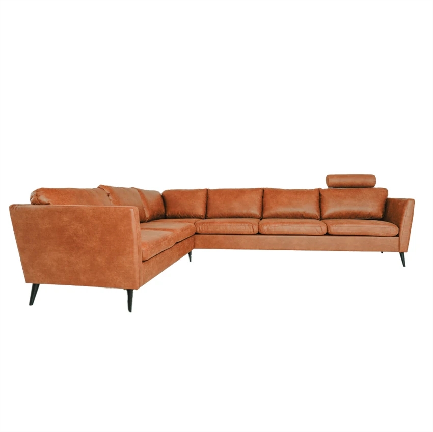 Jakob Hjørnesofa | Brun Sorte Ben Stor