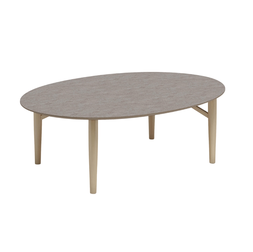 Thomsen Furniture | Katrine Elipse sofabord | Granit grå sten | 90 x 128 cm