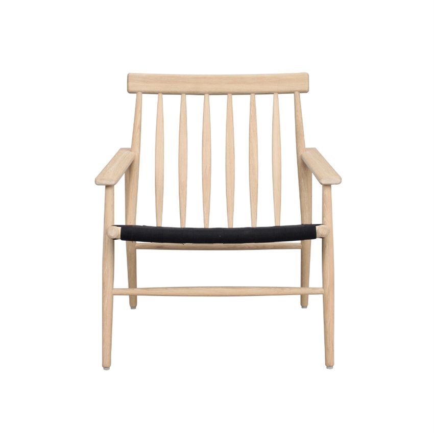 Rowico | Canwood stol | Hvidpigmenteret m. sort flettet sæde