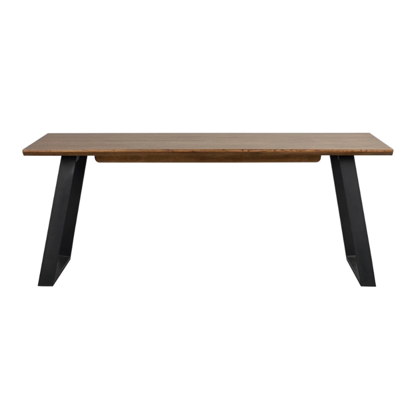 Se Rowico | Melville planke spisebord | Brun egetræ inkl. 2 tillægsplader hos Møbelsalg