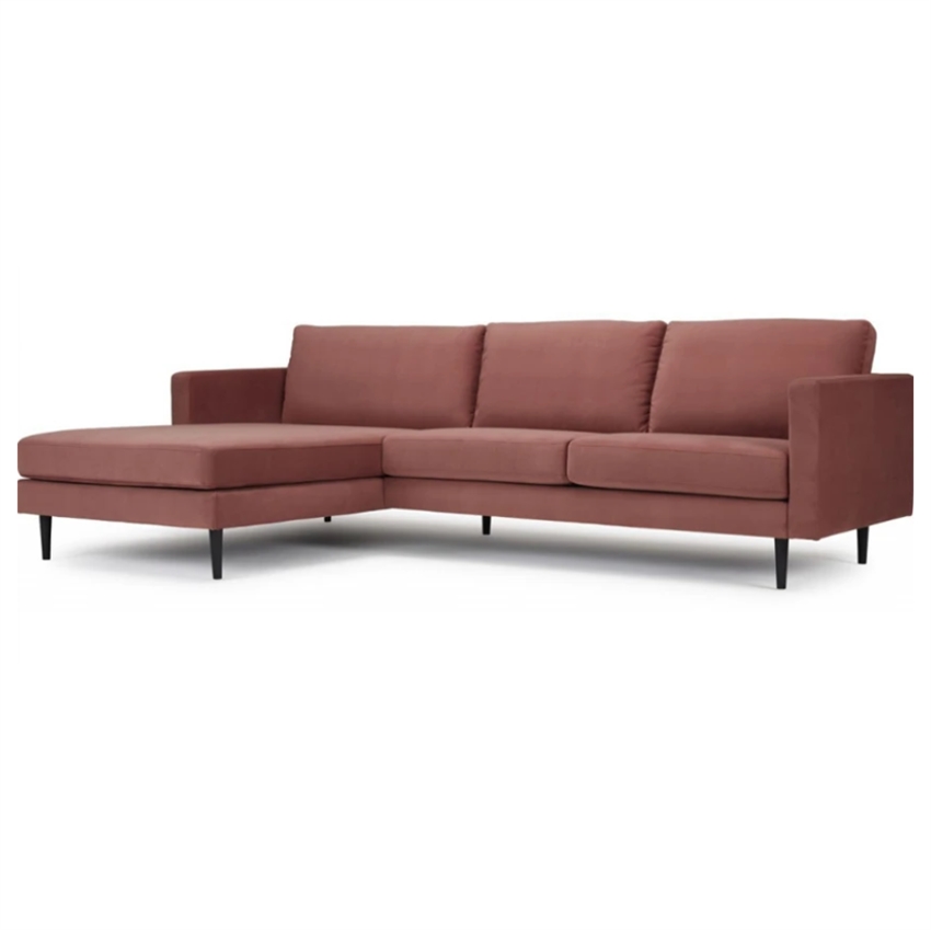Billede af Nabbe 3 personers sofa m. chaiselong | Rødt stof