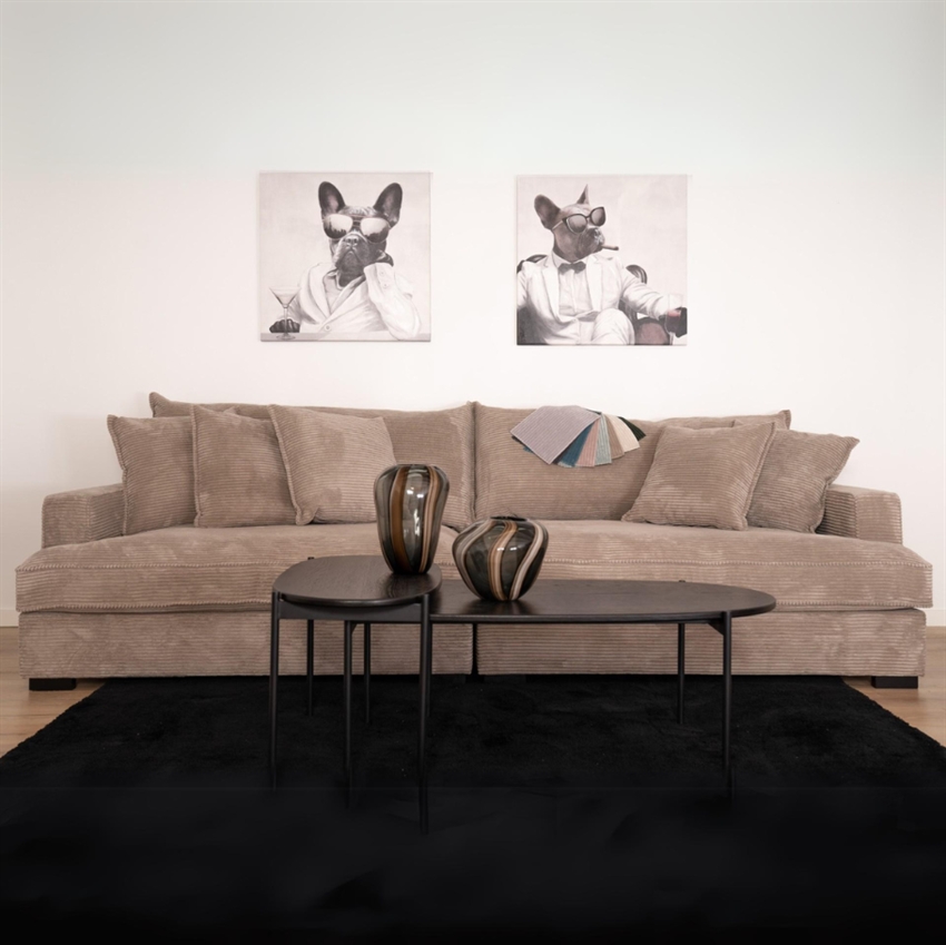 Se Fløjls sofa | Chelsey 3 personers flydersofa | Mink hos Møbelsalg