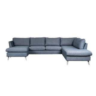 Odense u-sofa | blå sofa med chaiselong