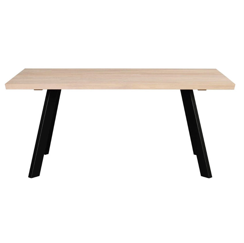 Se Fred spisebord | 170 x 95 cm | Hvidpigmenteret m. sorte ben hos Møbelsalg