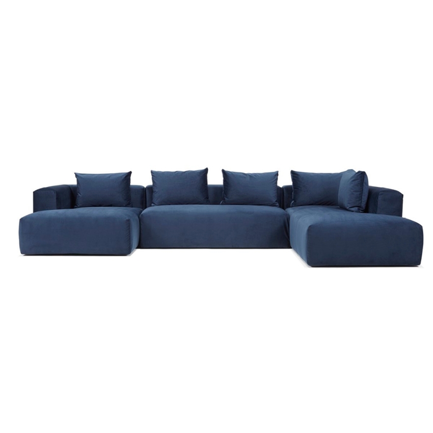 Cozy Sofa | Højrevendt Sofa Blå Stof
