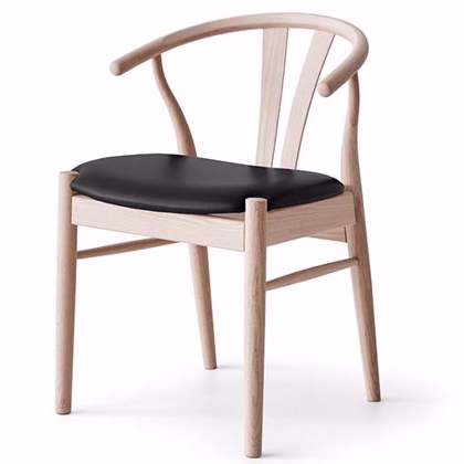 Frida spisebordsstol | Sort lædersæde | FINDAHL