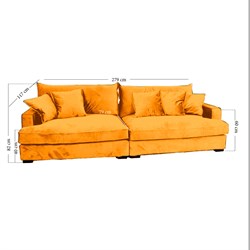 Velour sofa gul