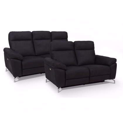 Sofasæt Selesta 3 + 2 pers. sort læder