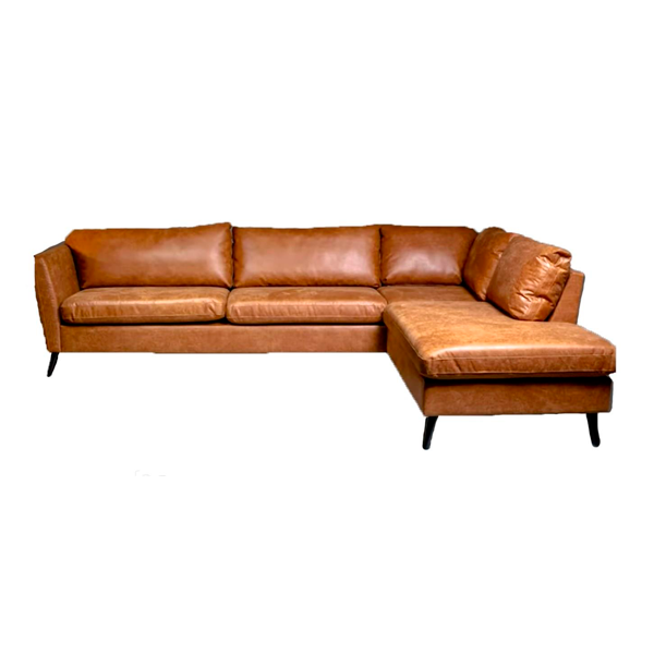Chaiselong sofa Jakob | Højrevendt 2 x nakkestøtte | Brun 